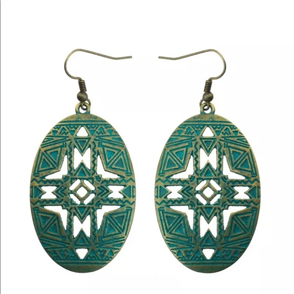 Jewelry - Southwestern Western tribal brass earrings